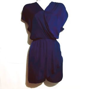 NAKED ZEBRA surplice navy blue rompers New w/o tags